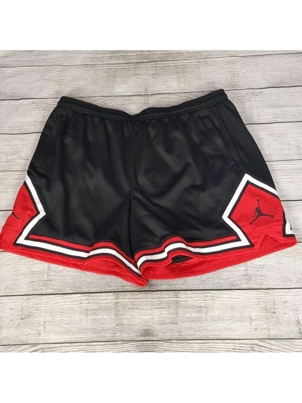 Jordan black red mesh standard fit basketball shorts size 1X